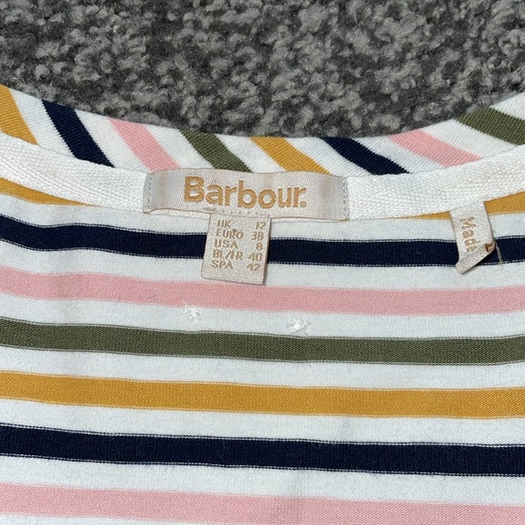 Barbour Patterson Striped Cotton Tank Dress Striped with Belt Size 8 - Picture 5 of 12